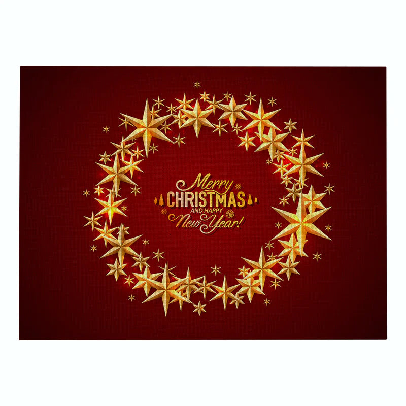 Christmas Red Cotton and Linen Placemat Series