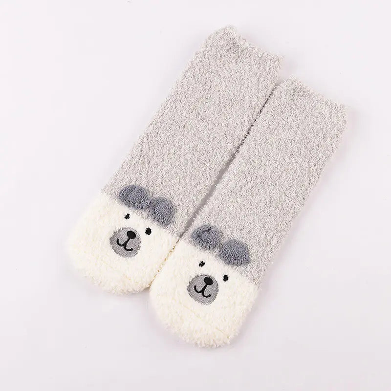 Christmas Cartoon Coral Fleece Terry Socks