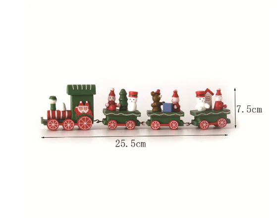 Christmas Wooden Mini Train Decoration (Solid Wood)