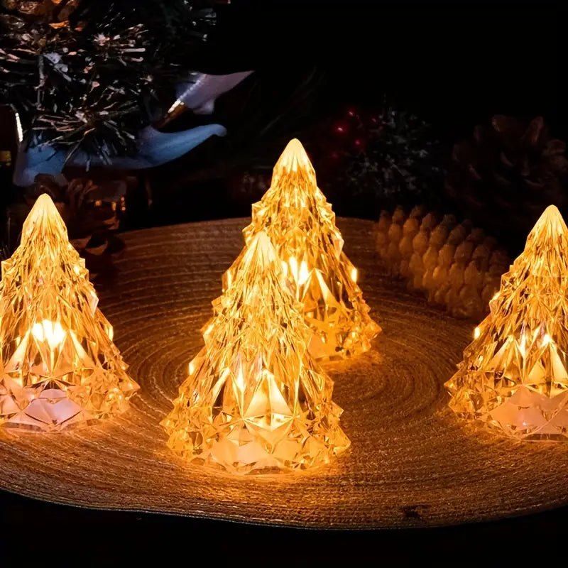 LED Flameless Crystal Mini Christmas Tree Night Light
