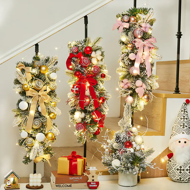 Christmas Decoration Rattan Plant with Bowknot