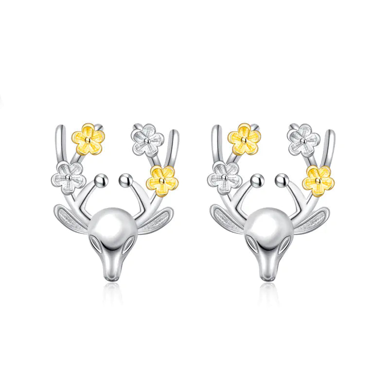 Fashionable Christmas Reindeer Head Earrings (Wholesale)