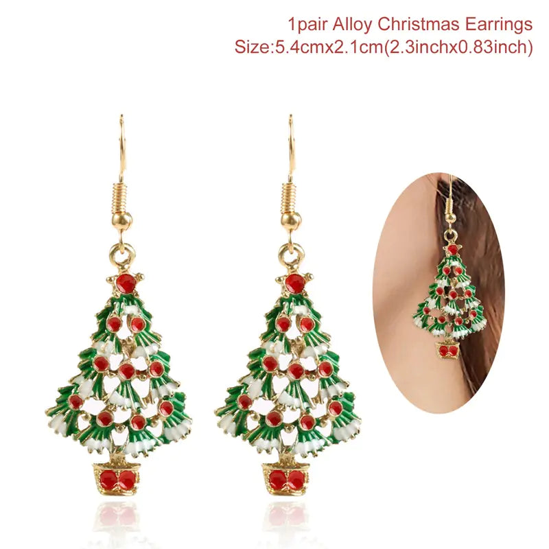 Christmas Jewelry Set: Earrings and Necklace