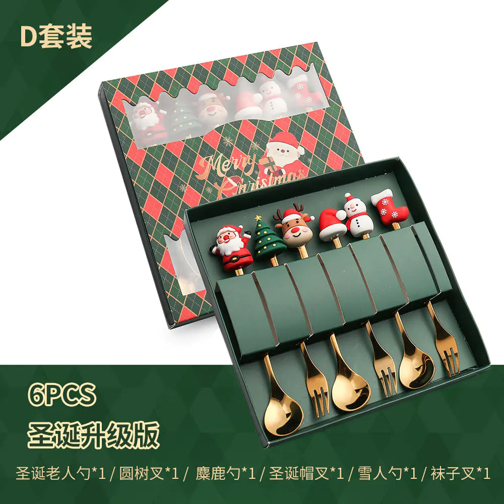 Stainless Steel Christmas Spoon Set with Forks