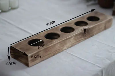 Handcrafted Wooden Candle Holder for Christmas Decor