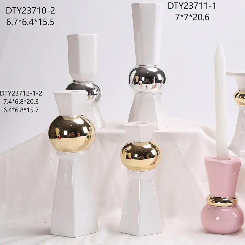 Creative Christmas Candle Holder with Glowing Ceramic House