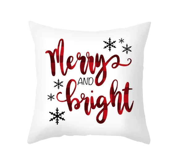 Cartoon Christmas Throw Pillow Cover for Sofa (1pc)