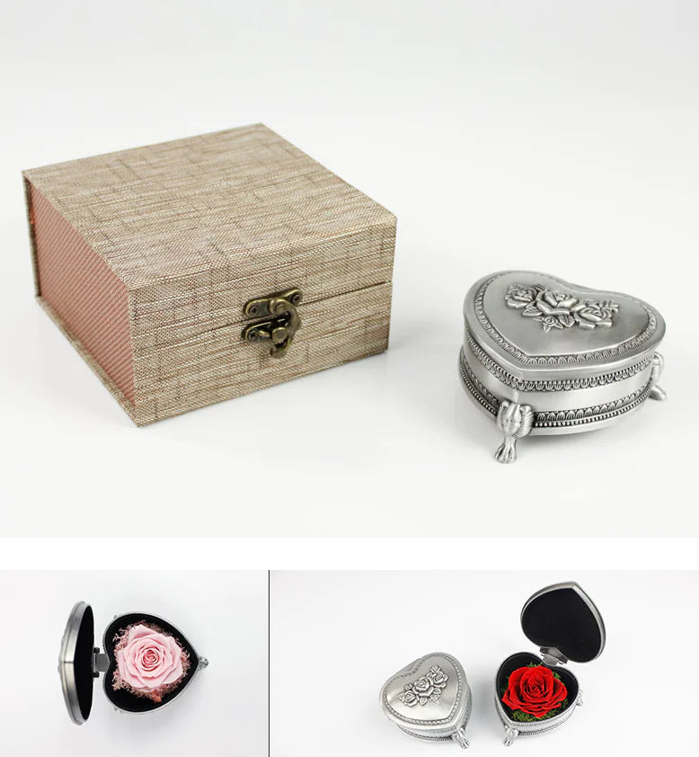 Creative Christmas Gift: Eternal Rose in Heart Box