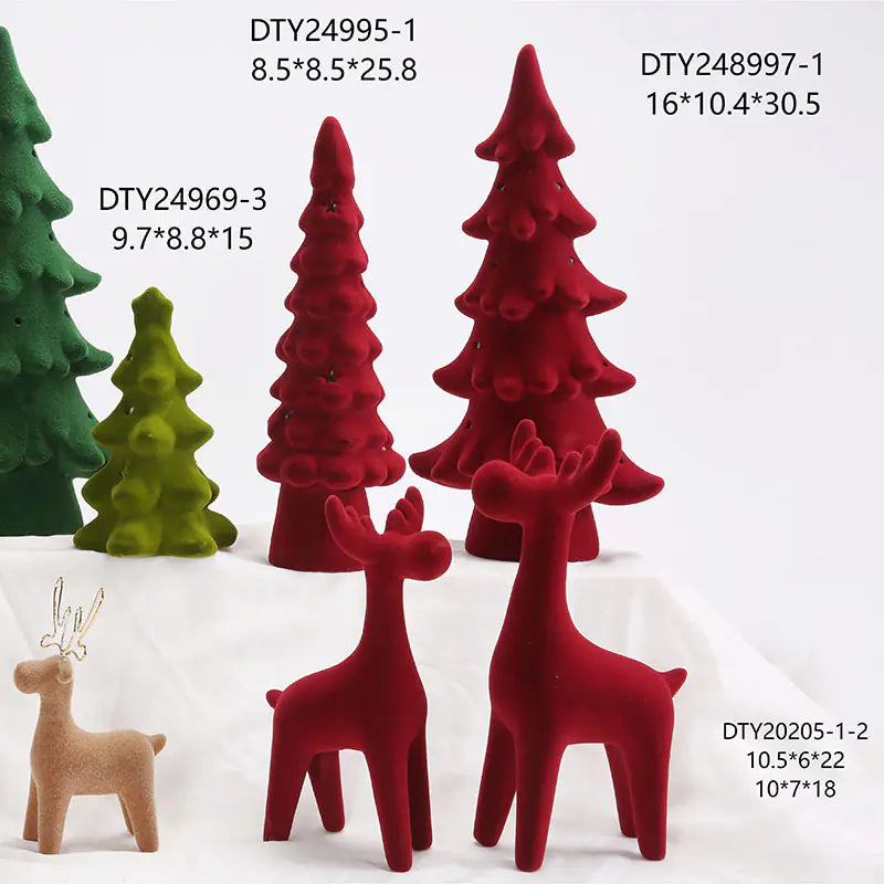 Creative Christmas Candle Holder with Glowing Ceramic House