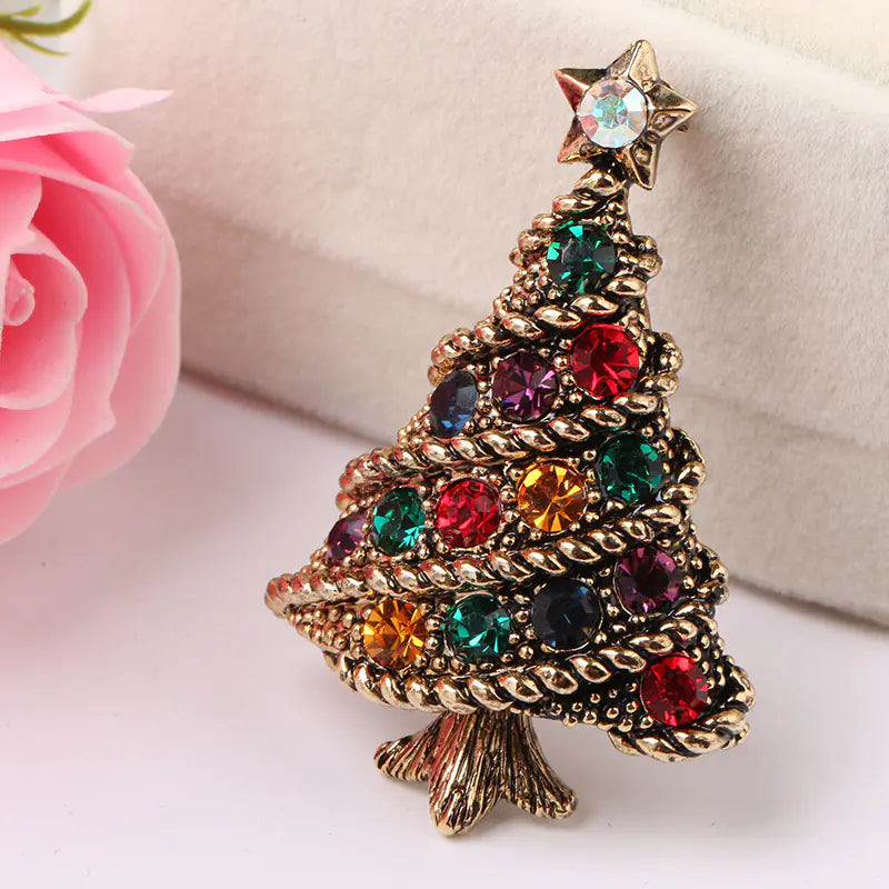 Christmas Tree Brooch - Vintage Style Jewelry Accessory