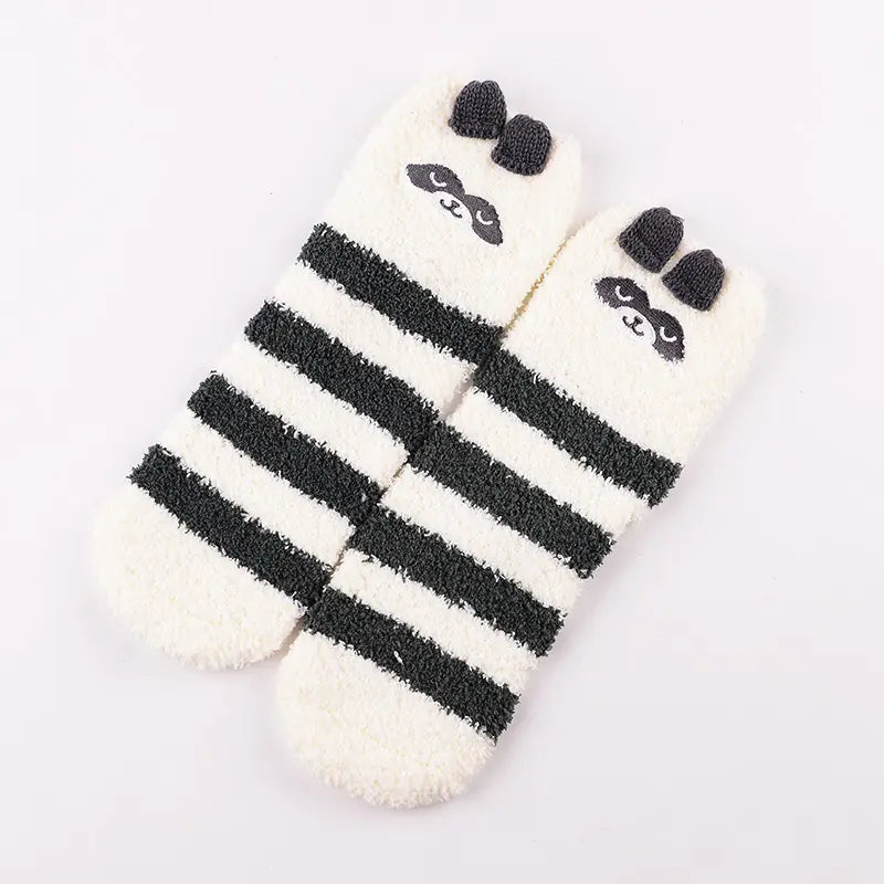 Christmas Cartoon Coral Fleece Terry Socks