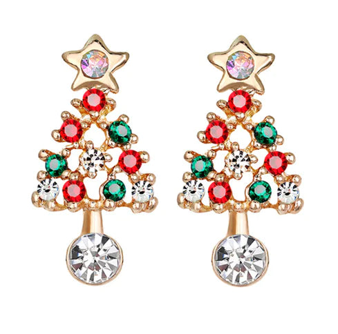 Christmas Tree and Reindeer Earrings Set