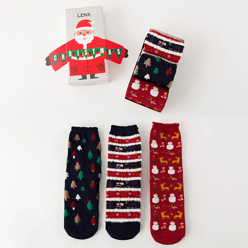 Women's Gift Boxed Christmas Socks - Cotton Trendy Style