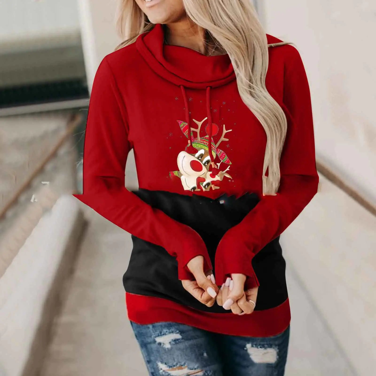Christmas Hoodie Sweatshirt with Long Sleeves