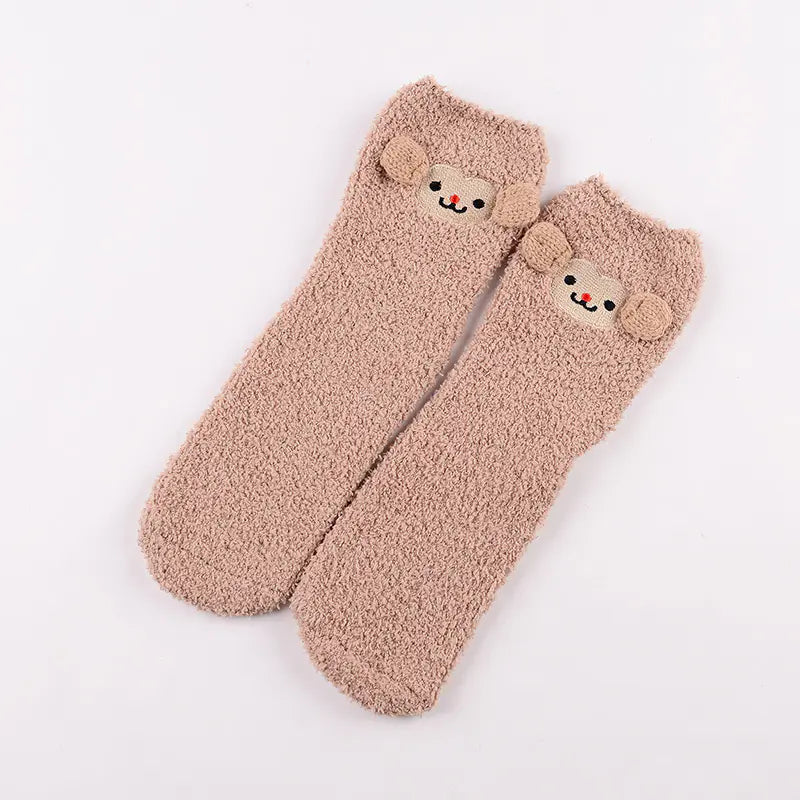 Christmas Cartoon Coral Fleece Terry Socks