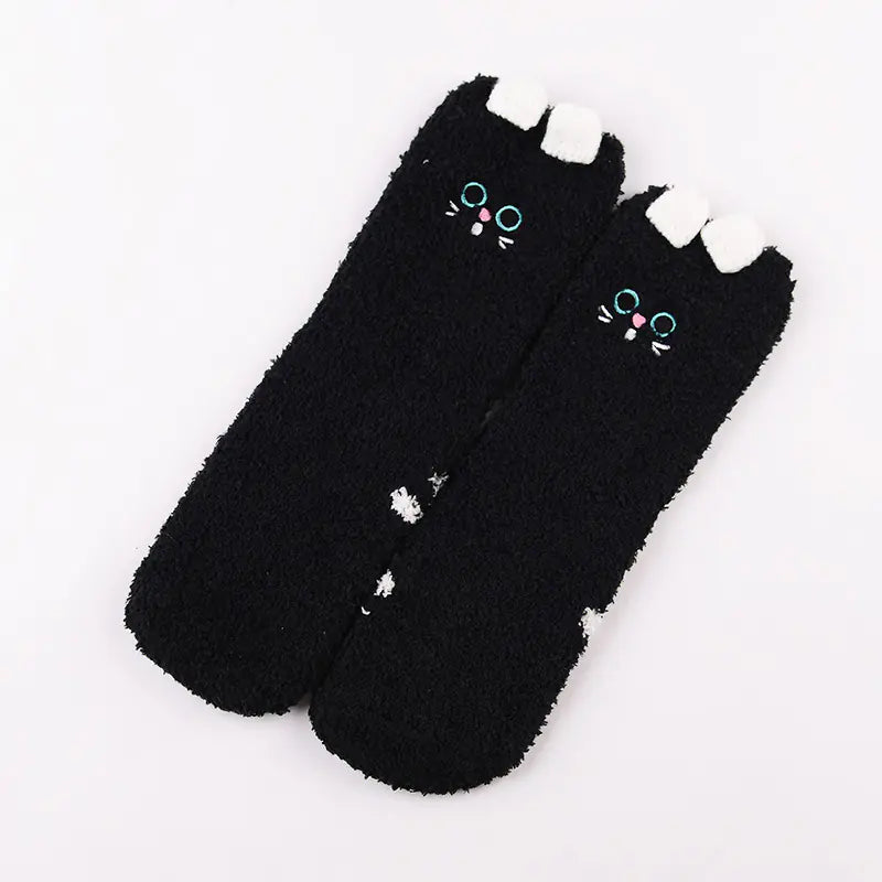 Christmas Cartoon Coral Fleece Terry Socks