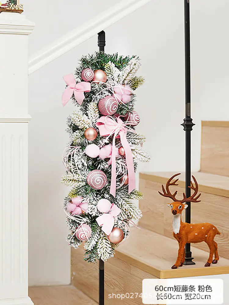 Christmas Decoration Rattan Plant with Bowknot