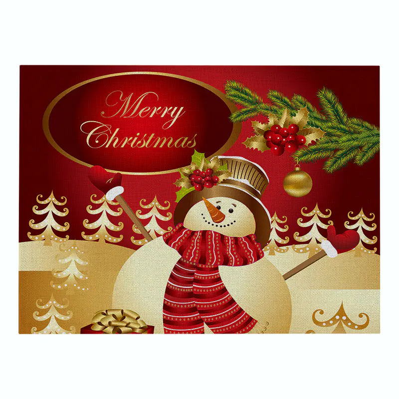 Christmas Red Cotton and Linen Placemat Series