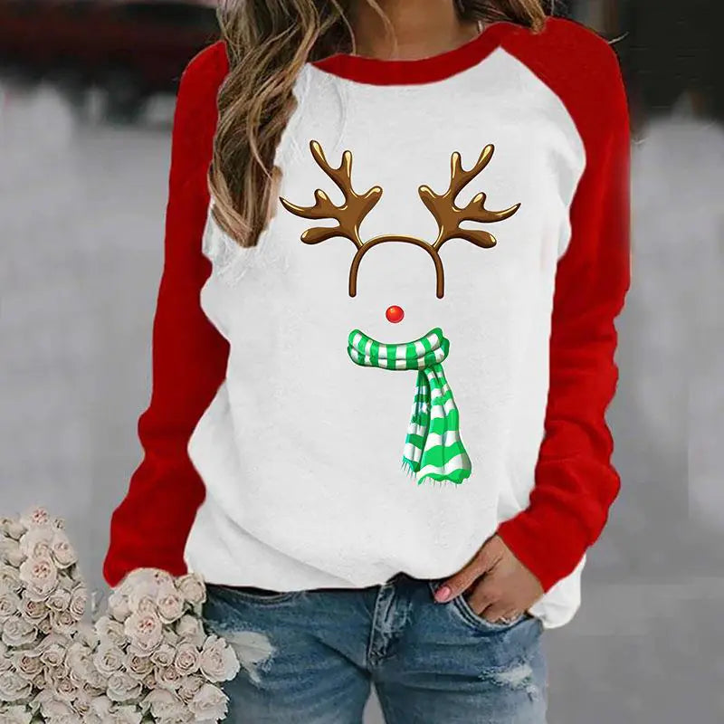 Women's Casual Printed Christmas Sweater