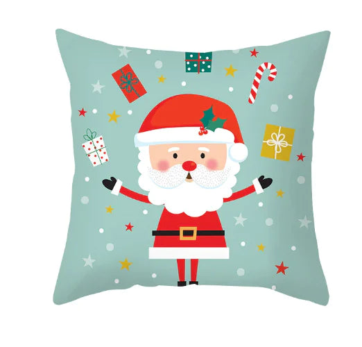 Cartoon Christmas Throw Pillow Cover for Sofa (1pc)
