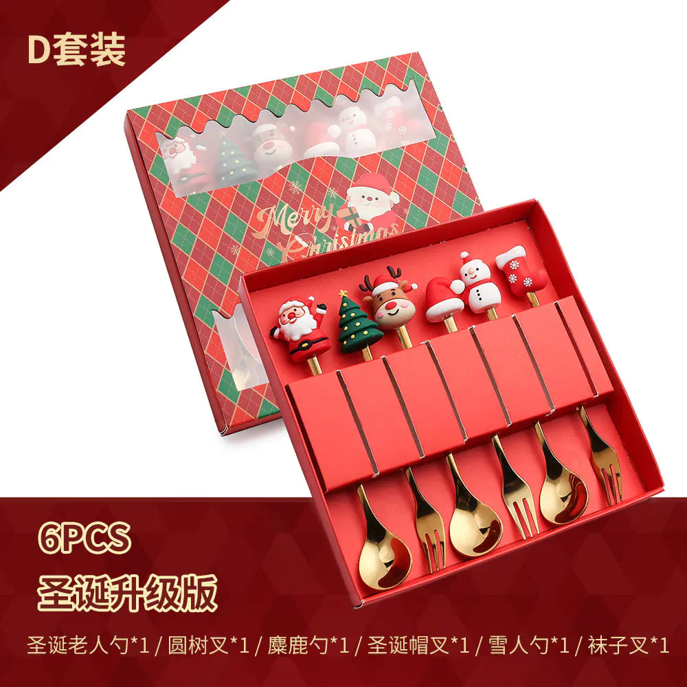 Stainless Steel Christmas Spoon Set with Forks