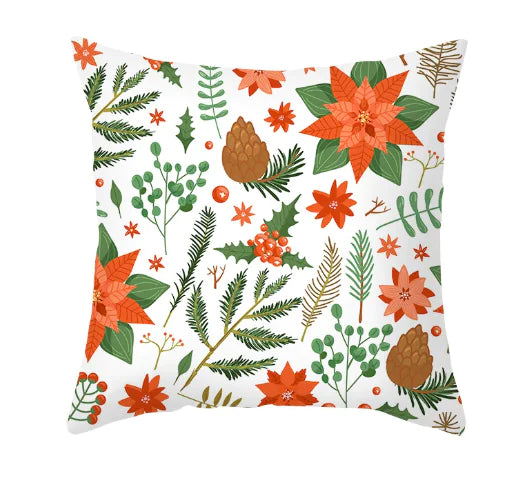 Cartoon Christmas Throw Pillow Cover for Sofa (1pc)