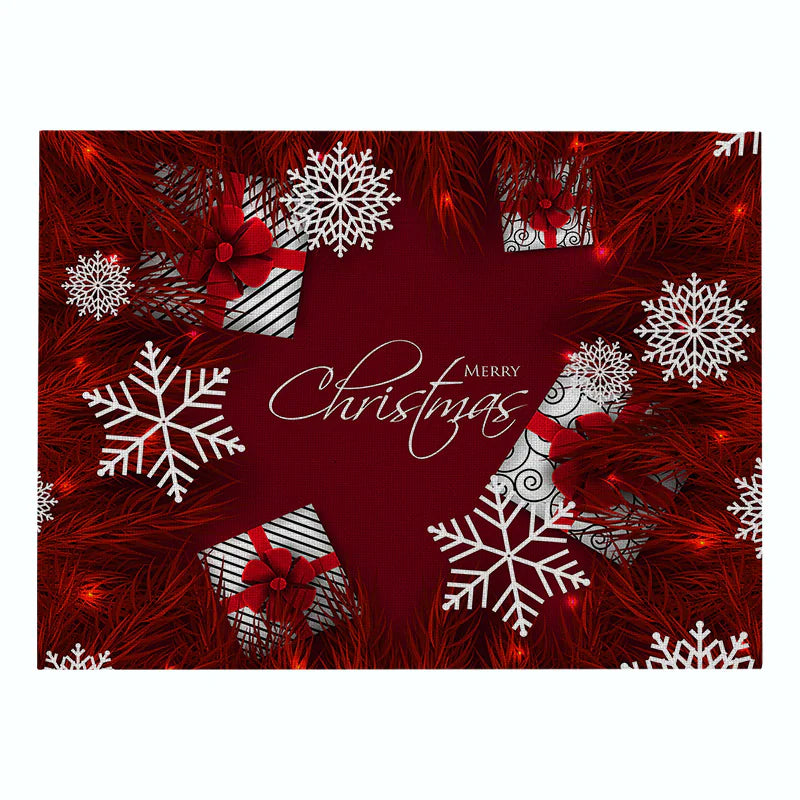 Christmas Red Cotton and Linen Placemat Series