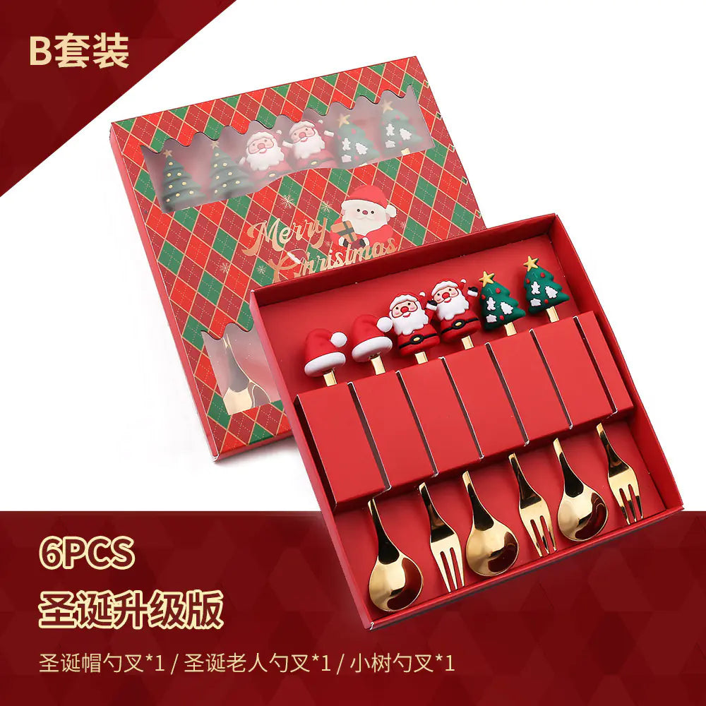 Stainless Steel Christmas Spoon Set with Forks