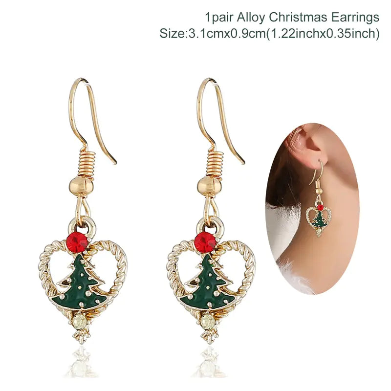 Christmas Jewelry Set: Earrings and Necklace