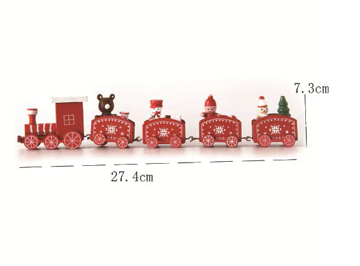 Christmas Wooden Mini Train Decoration (Solid Wood)