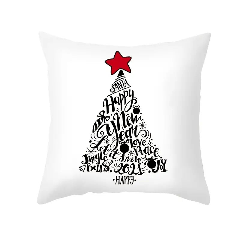 Cartoon Christmas Throw Pillow Cover for Sofa (1pc)