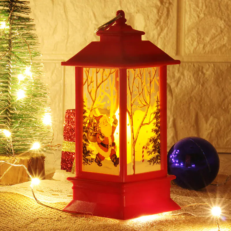 Christmas Snowman Candle Lantern Table Night Light Decor