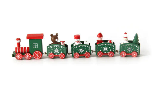 Christmas Wooden Mini Train Decoration (Solid Wood)