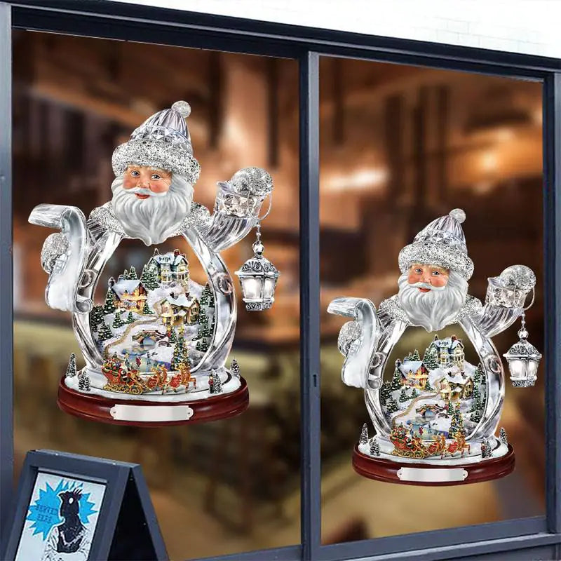 Decorative Santa Claus Window Clings for Christmas