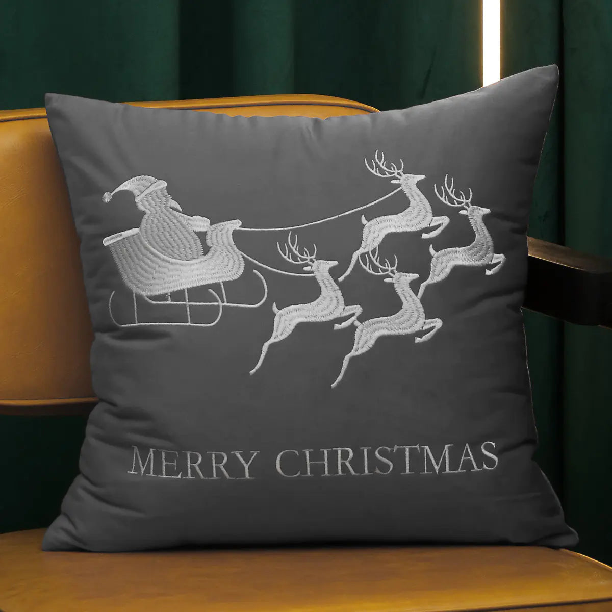 Christmas Tree Gold Foil Deer Cushion Cover 45x45 cm