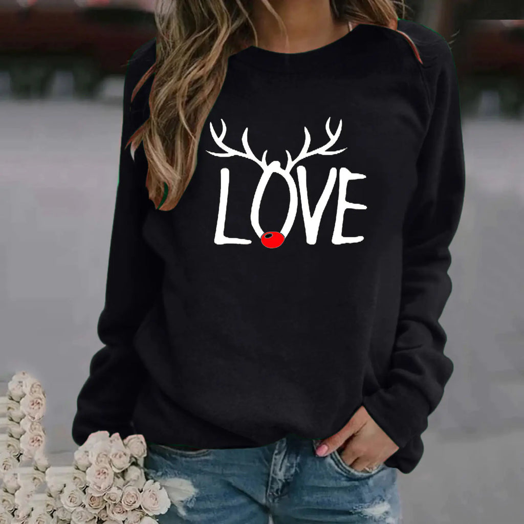 Christmas Pattern Printed Long Sleeve Sweatshirt for Women