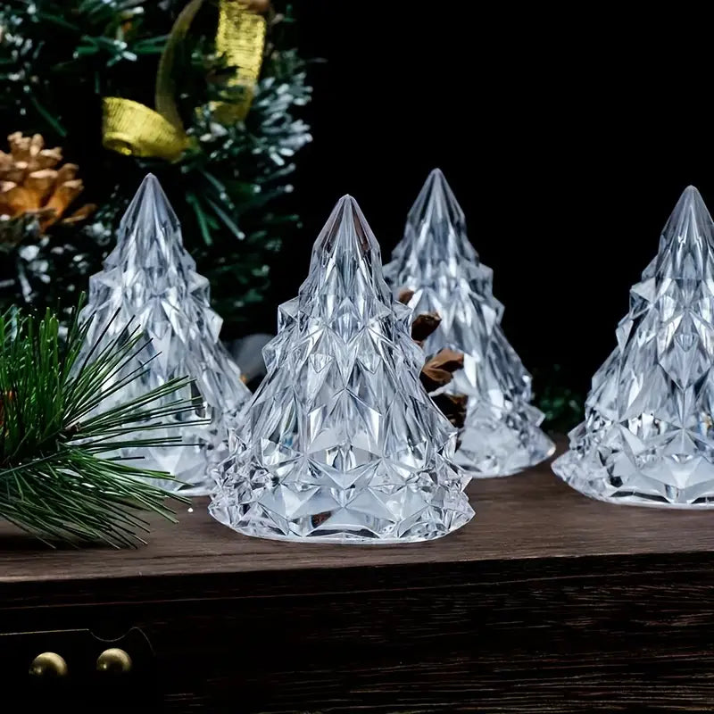 LED Flameless Crystal Mini Christmas Tree Night Light