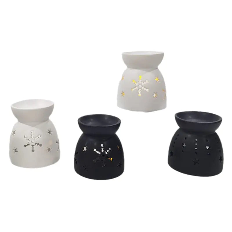 Creative Christmas Candle Holder with Glowing Ceramic House