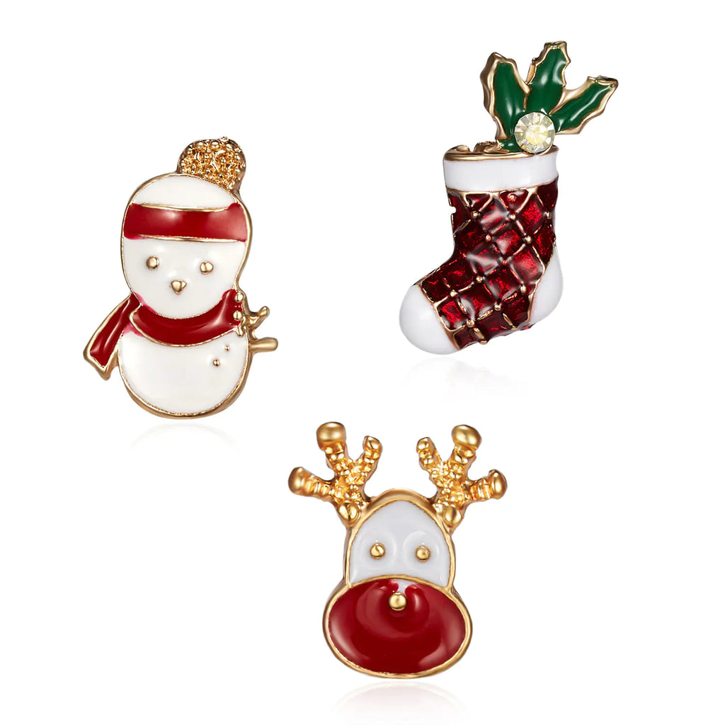 Fashionable Christmas Tree and Reindeer Brooch Set (3PCS)