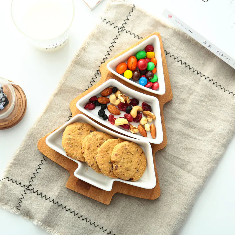 Christmas Tree Fruit Platter with Snack Dividers