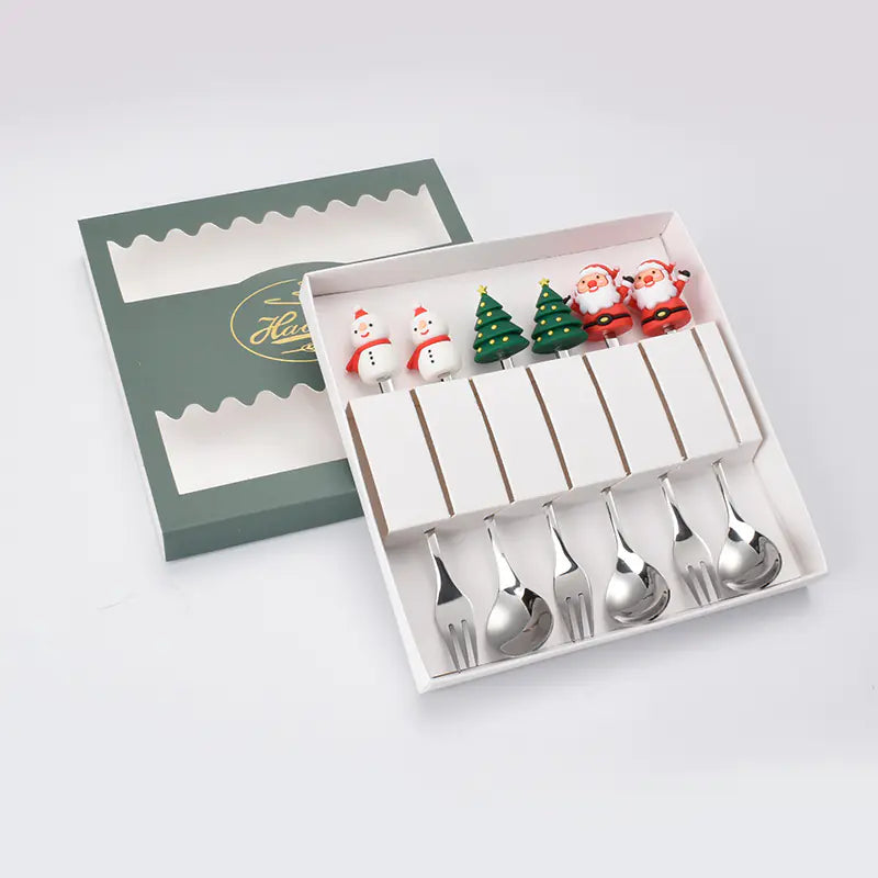 Stainless Steel Christmas Spoon Set with Forks