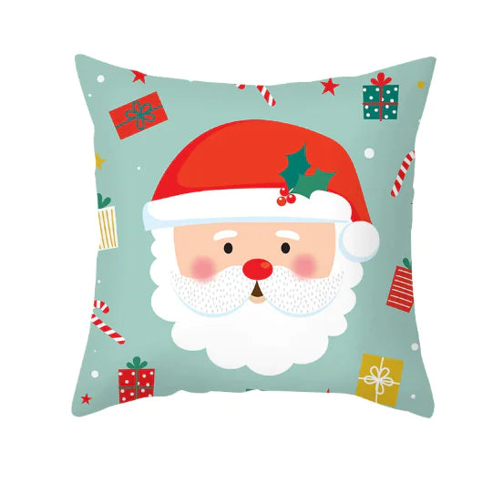 Cartoon Christmas Throw Pillow Cover for Sofa (1pc)