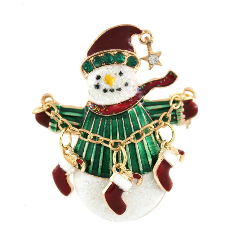 High-Quality Cartoon Santa Brooch for Christmas Gifts