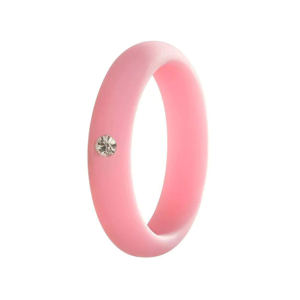 5mm Wide Band Diamond Ring - Silicone Christmas Gift