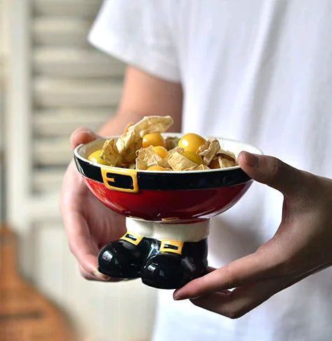Handmade Ceramic Christmas Santa Fruit Bowl