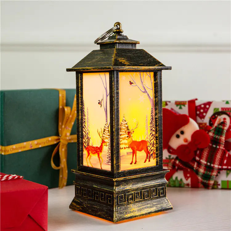 Christmas Snowman Candle Lantern Table Night Light Decor