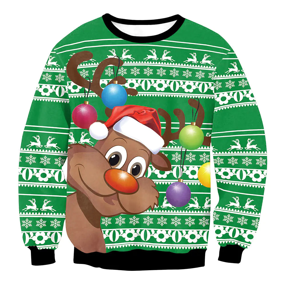 Amazon Mixed Color Reindeer Christmas Sweatshirt for Women