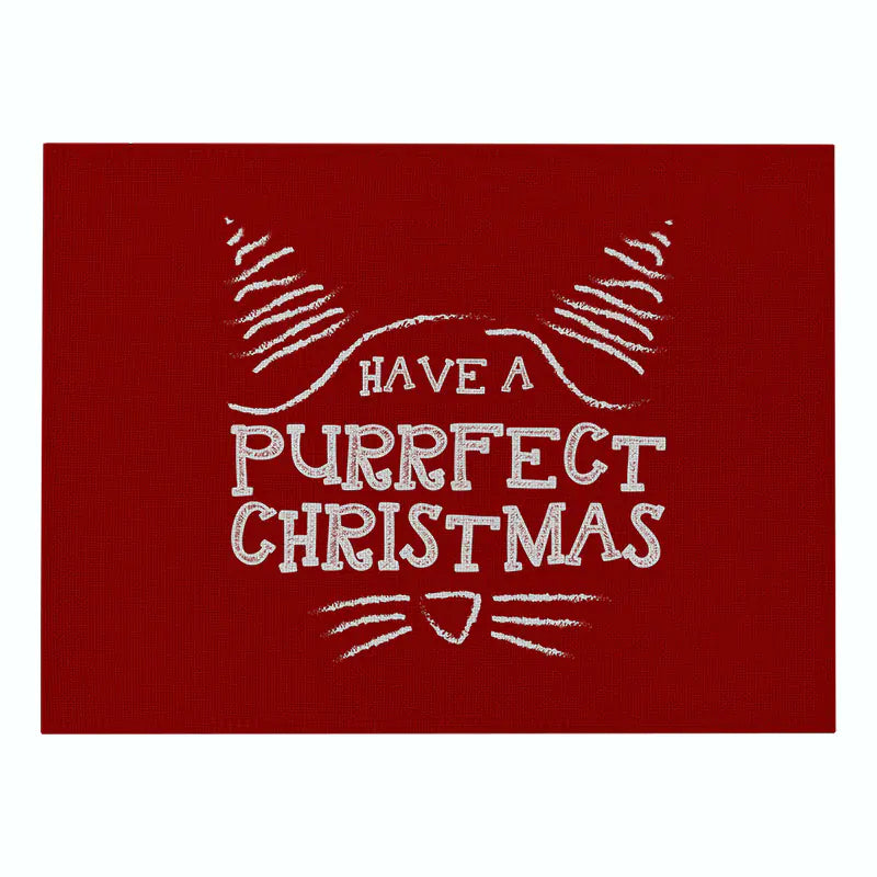 Christmas Red Cotton and Linen Placemat Series