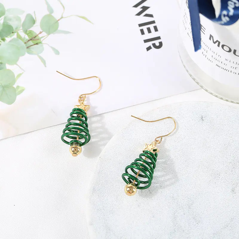 Creative Star Christmas Tree Earrings Wholesale