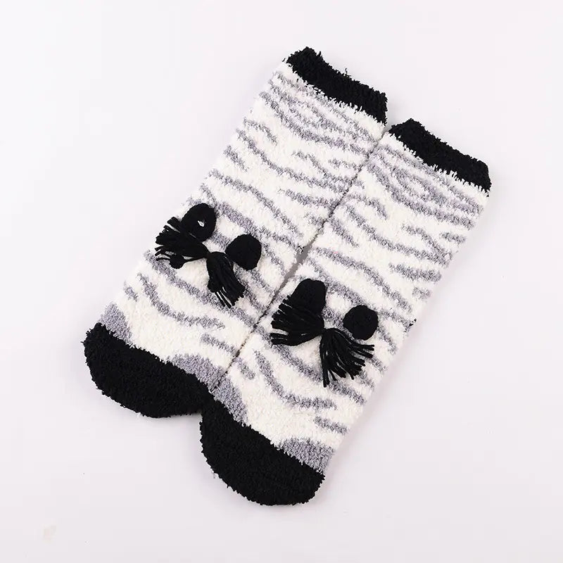 Christmas Cartoon Coral Fleece Terry Socks